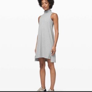 Lululemon “gone for the week” mock neck gray sleeveless dress